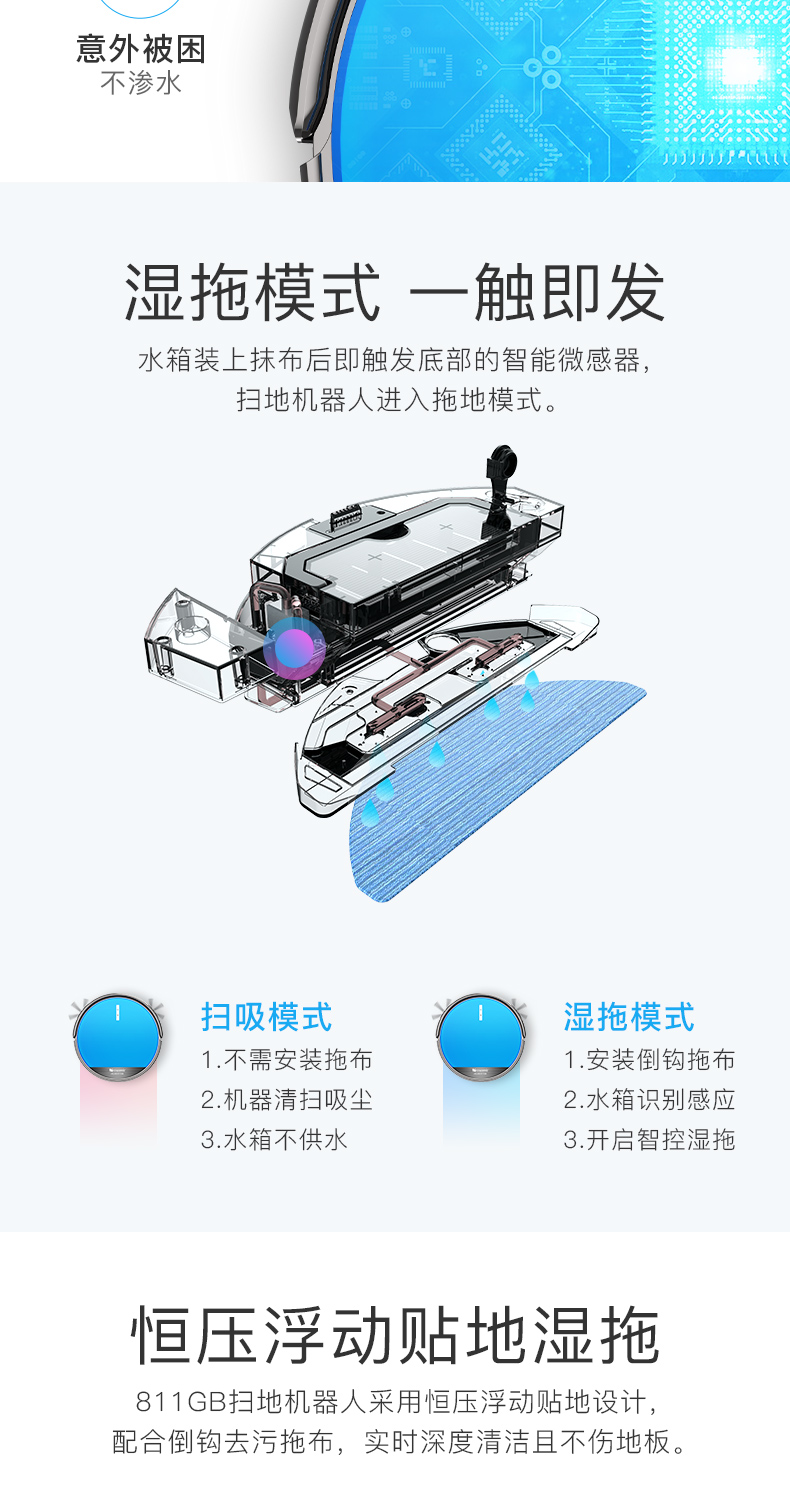 Robot quét dọn nhà Pusangnik 811GB tự động lau sàn thông minh xiaomi mijia gen 2
