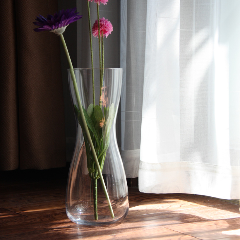 (Thousand Muted Price) Artificially Blown Transparent Crystal Glass Wide Mouth Vase Modern Home Glass Pendulum