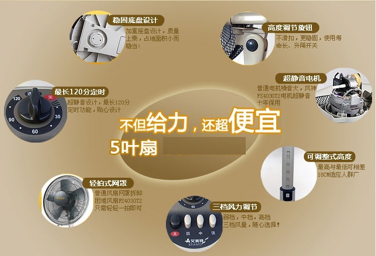 Emmett quạt sàn đứng 12 inch nhà nhỏ gió mềm ngủ ba tập 5 quạt 5 lá thời gian nâng quạt - Quạt điện quạt cây điều khiển từ xa