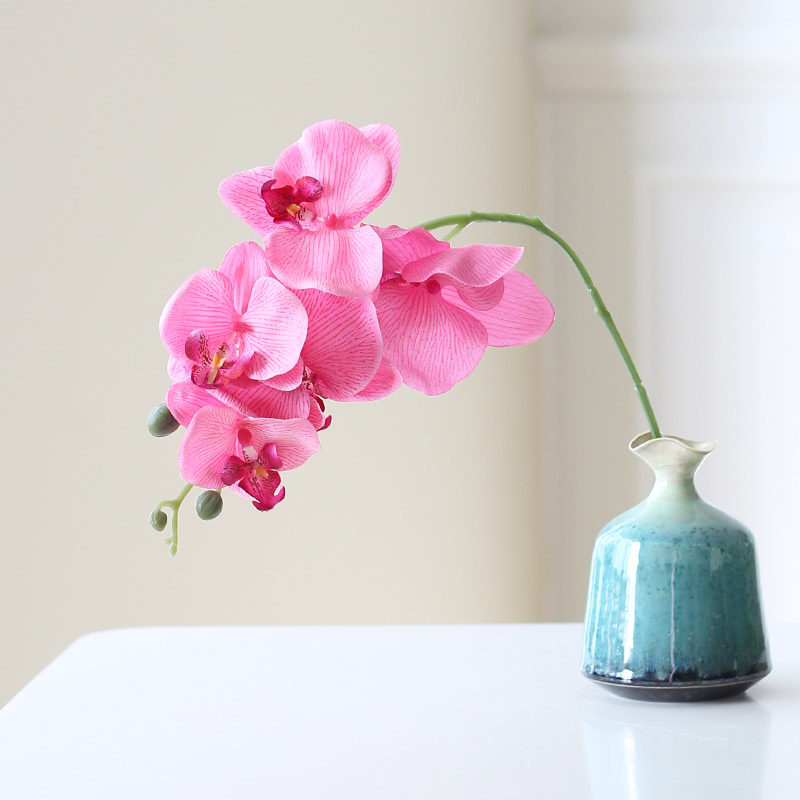 Phalaenopsis simulation flower Phalaenopsis fake flower silk flower Living room floral table flower decoration