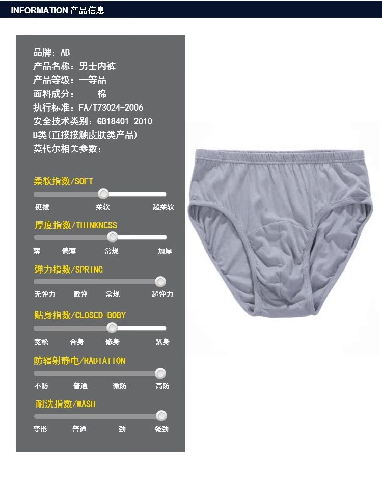 AB đồ lót nam cotton XL cotton nam quần short eo cao kích thước trung niên quần tam giác đỏ noi y cao cap