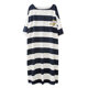 Extra fat striped cotton nightgown for women summer Korean style loose extra long large size pajamas fat MM200Jin [Jin equals 0.5kg] home wear