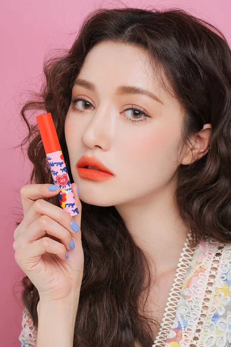 18 năm xuân hè 3CE phiên bản giới hạn fox maison Kitsune mờ TINT lip gloss nhung lip glaze - Son bóng / Liquid Rouge 	son bóng tint	
