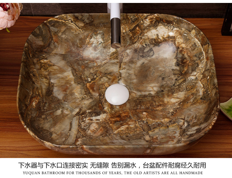 Ceramic art stage basin hotel toilet lavabo, basin faucet suit European marble sinks