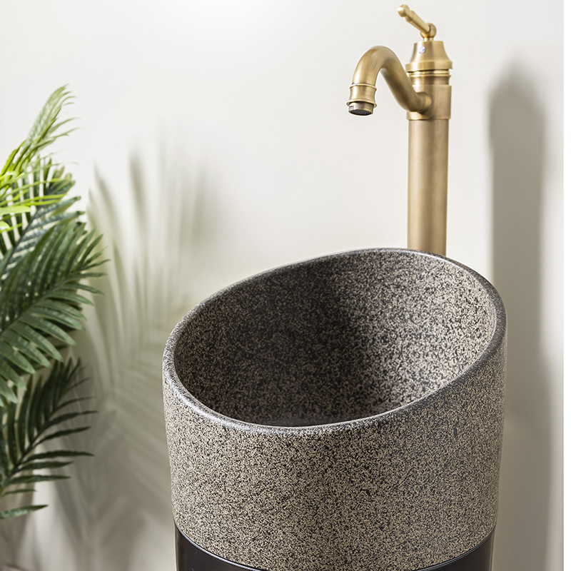 Household small family pillar type lavatory balcony is suing floor toilet lavabo, ceramic basin 4 the post