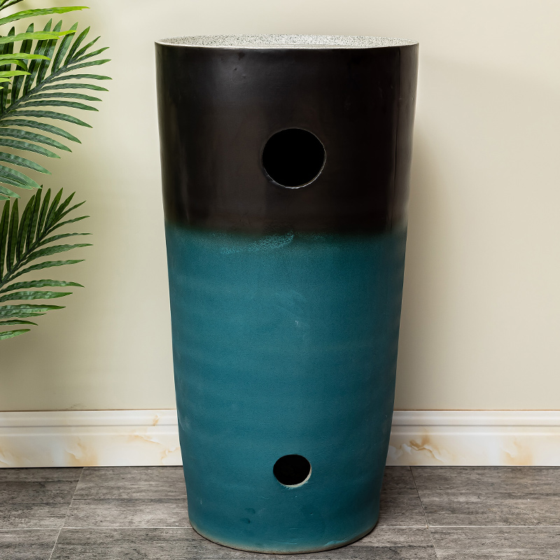 Pillar lavabo courtyard pool floor integrated basin bathroom balcony column basin ceramic lavatory 9