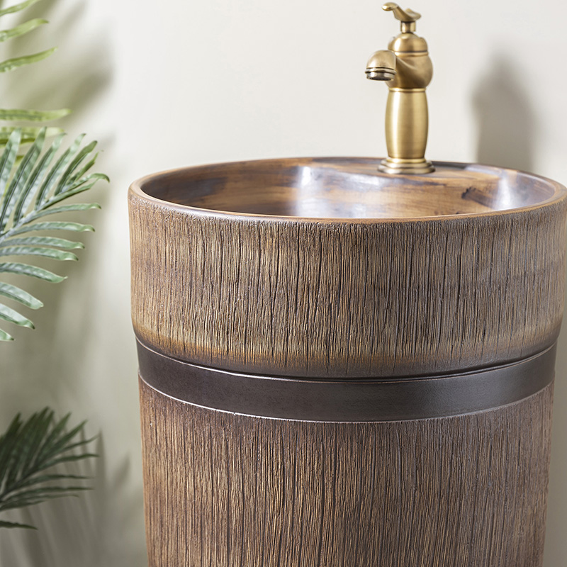 Ceramic column basin restoring ancient ways of household toilet lavatory basin sink balcony is suing floor one column 4