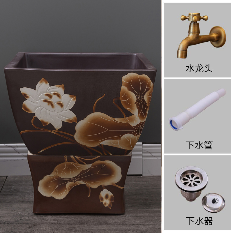 Restoring ancient ways household balcony is suing floor mop pool to wash the mop pool ceramic toilet basin large mop pool