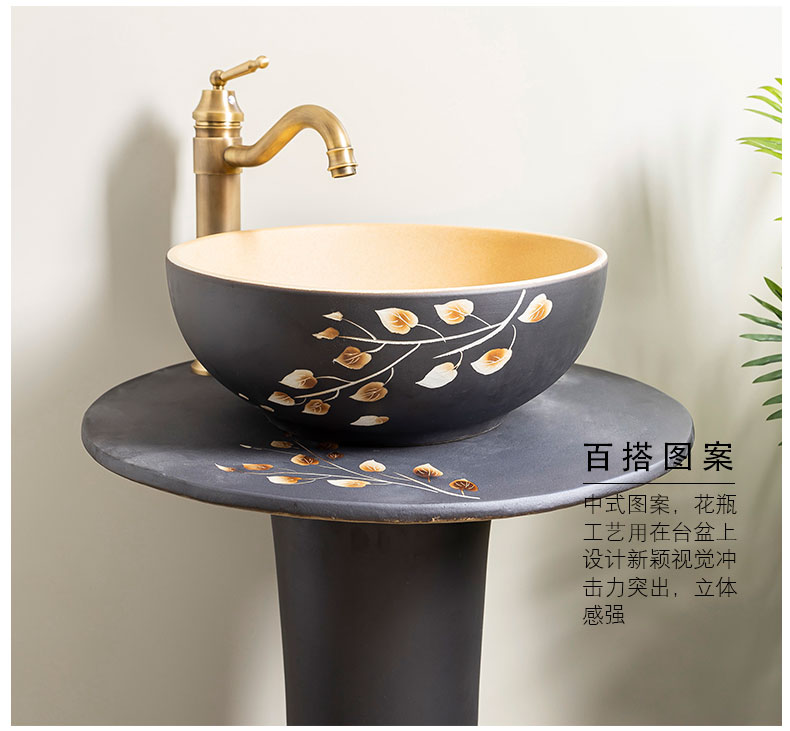 Pillar lavabo floor sink basin household basin of Pillar type lavatory is suing one ceramic column 4