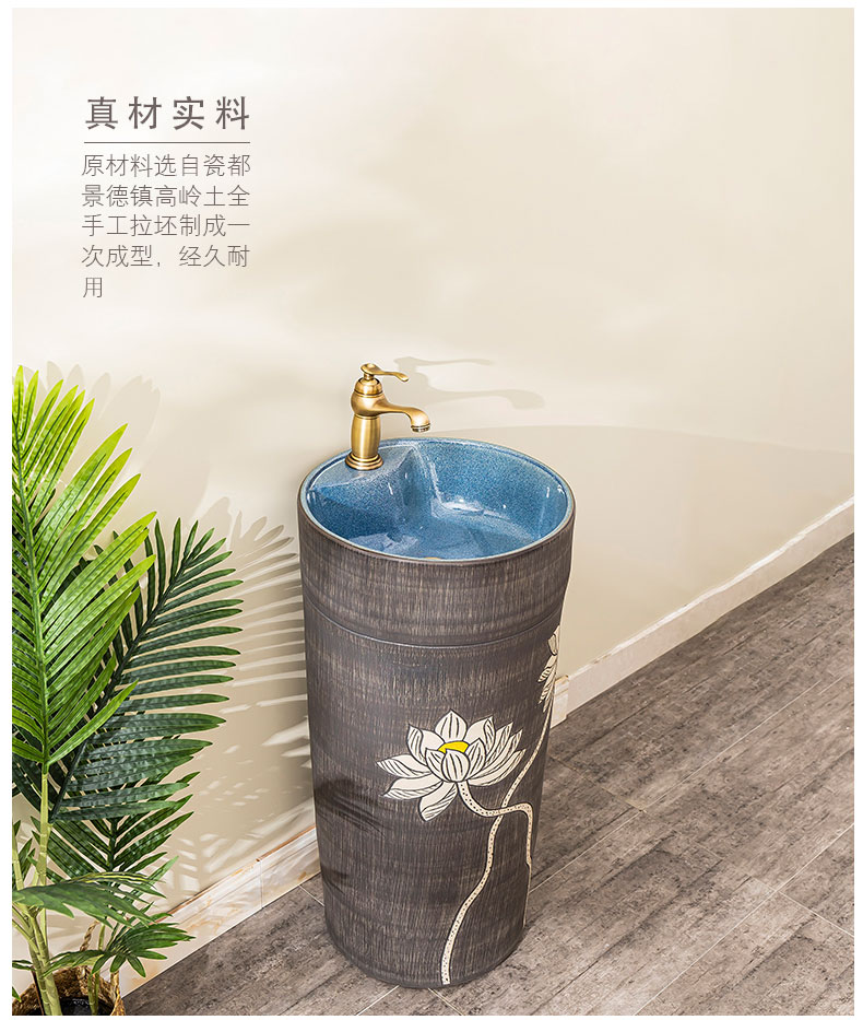 Floor pillar lavabo toilet ceramic lavatory basin balcony is suing the home a whole basin 8