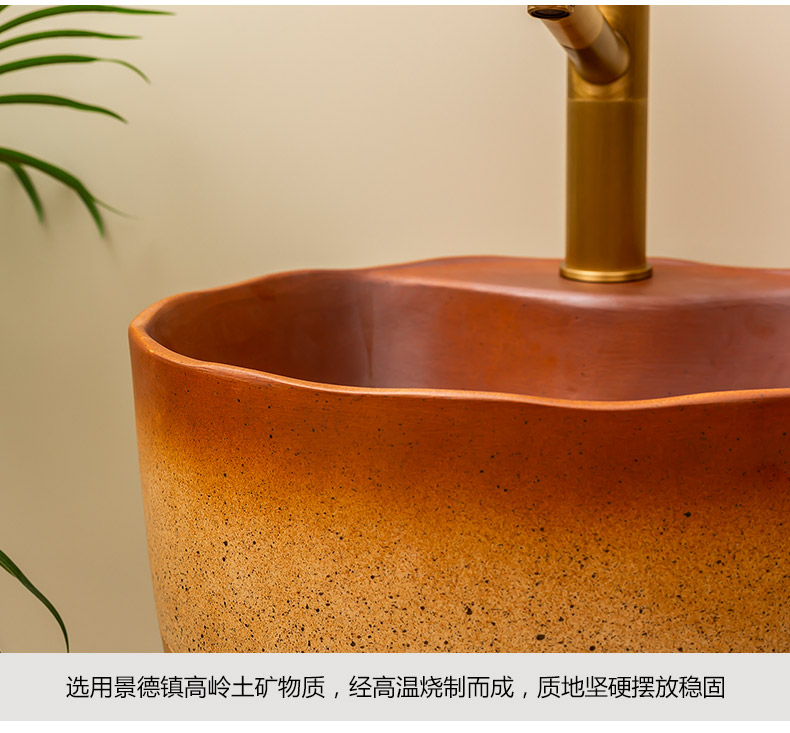 Retro ceramic column basin one balcony is suing patio floor type lavatory household toilet lavabo