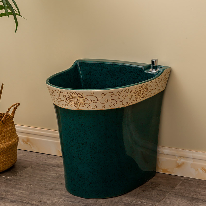Retro ceramic automatic toilet water to wash the mop pool home land basin balcony is suing floor mop pool