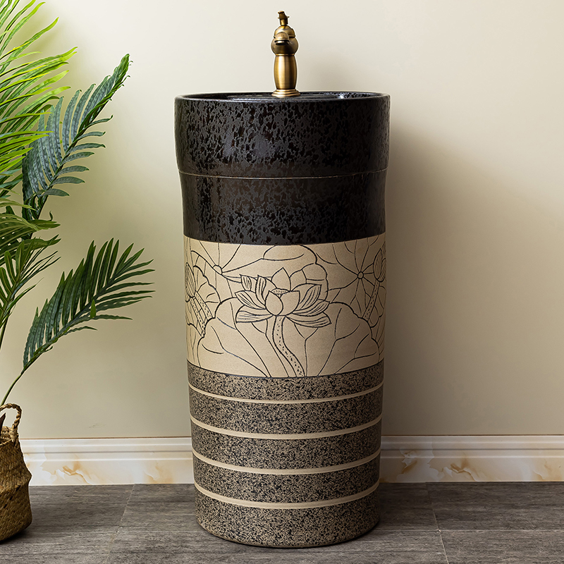 Basin of pillar type lavatory balcony column restoring ancient ways of household ceramic floor type of toilet stage Basin sink