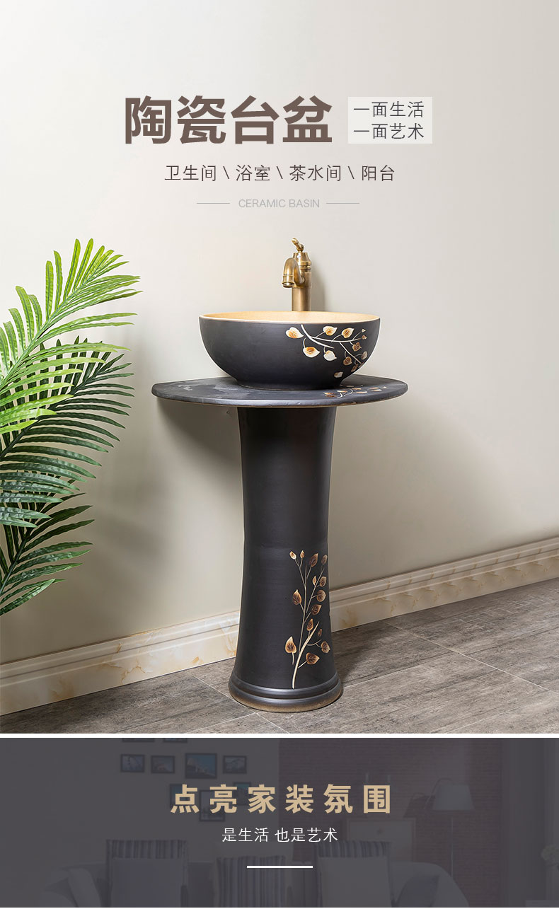 Pillar lavabo floor sink basin household basin of Pillar type lavatory is suing one ceramic column 4