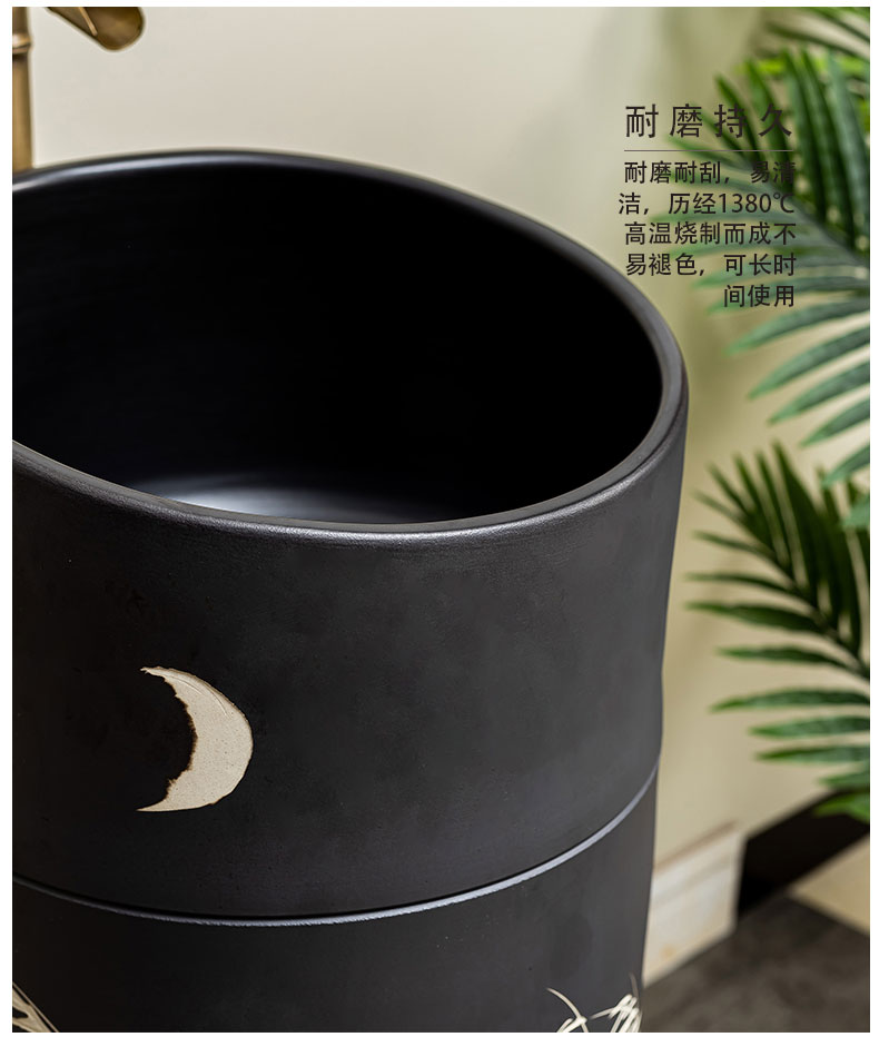 Pillar lavabo courtyard pool floor integrated basin balcony column basin ceramic lavatory toilet 5