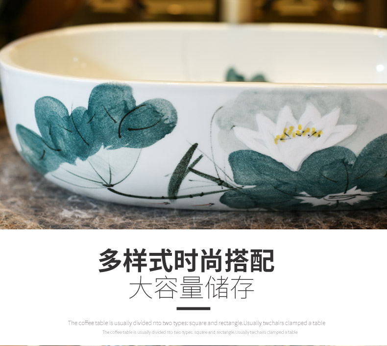 Jingdezhen rain spring basin art ceramics on elliptic basin suit the lavatory toilet lavabo