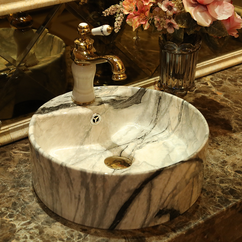 Rain spring basin art ceramics on European archaize toilet lavatory household contracted lavabo gray
