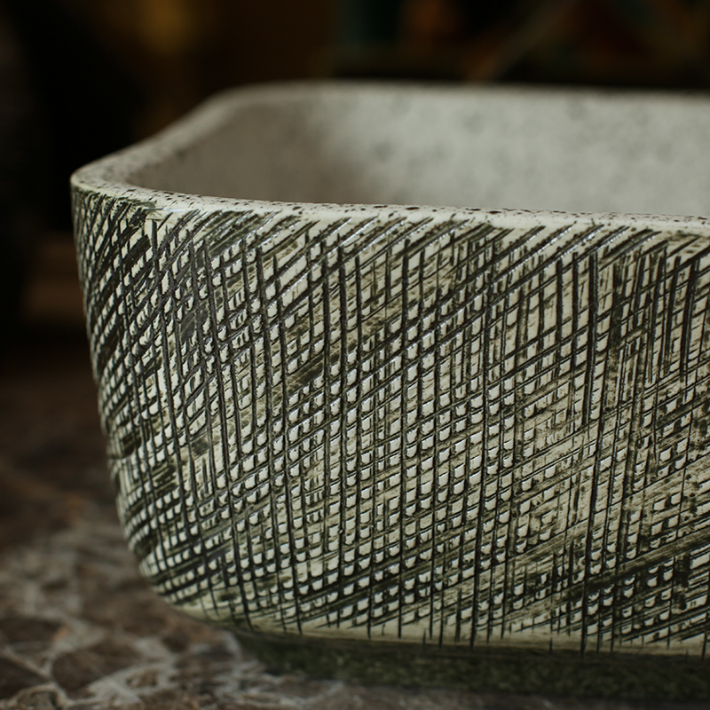 Jingdezhen ceramic art stage basin of archaize hotel for wash basin carved rectangular toilet lavabo
