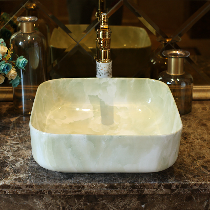 Jingdezhen ceramic stage basin to hotel art square toilet lavatory European contracted household sink