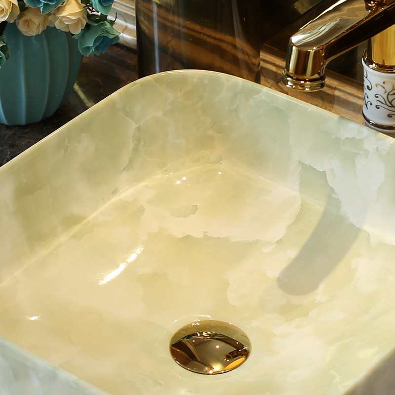 Jingdezhen ceramic stage basin to hotel art square toilet lavatory European contracted household sink