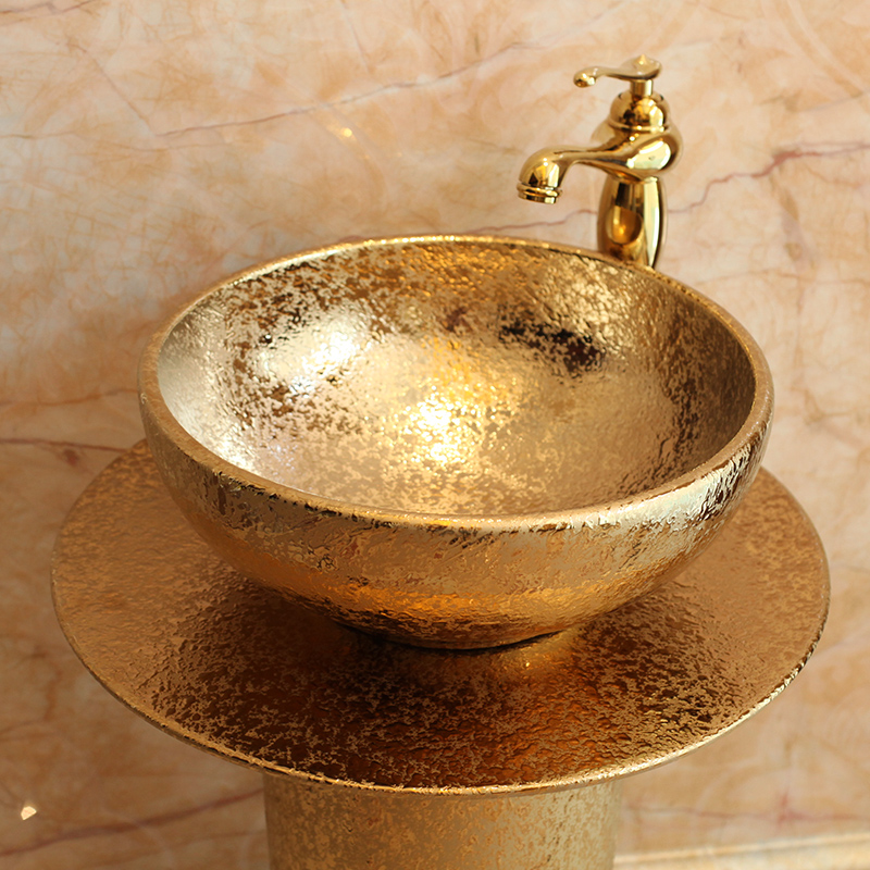 Jingdezhen ceramic column basin to the lavatory toilet floor balcony column pillar lavabo art together