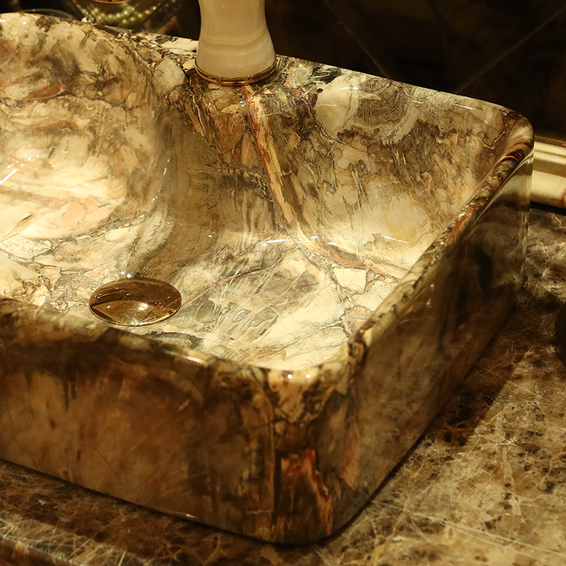 Continental basin art ceramics on the square of the basin that wash a face the sink imitation marbled bathroom restoring ancient ways