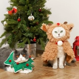 Zeze Christmas Elk Cloak Зимняя теплой одежда для домашних животных кошачья одежда сгущенная собака осень плащ