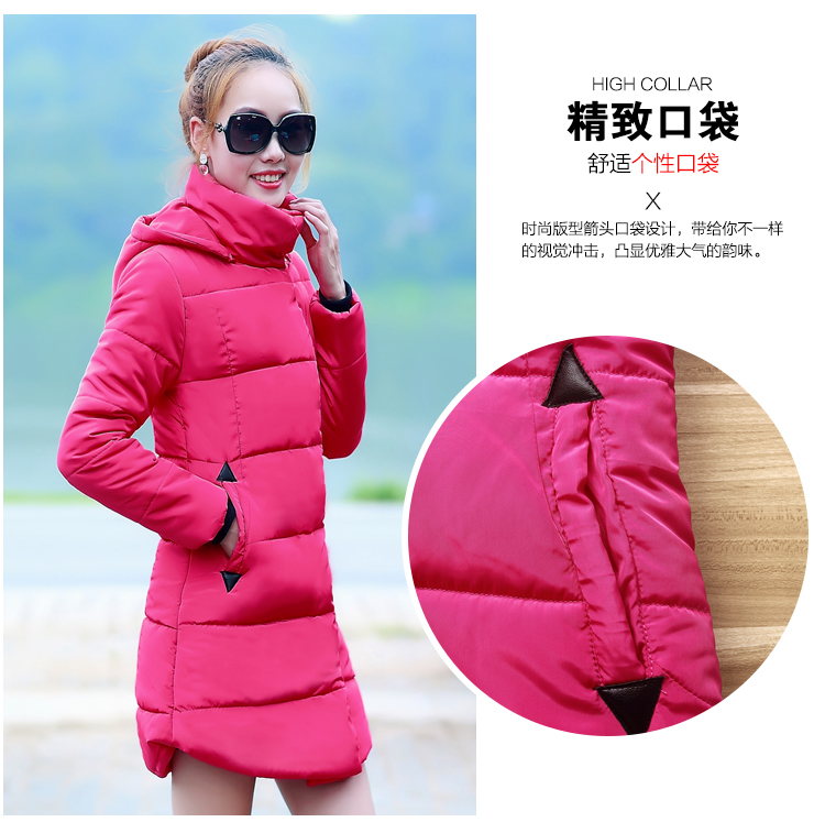 2018 phiên bản mới của Hàn Quốc áo khoác cotton mùa thu và mùa đông dài dành cho nữ áo khoác cotton mỏng giảm béo phao nữ dáng dài