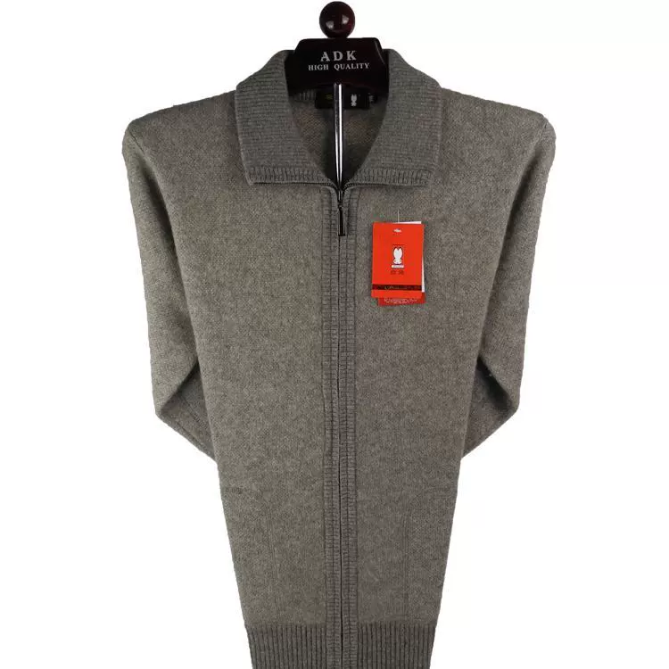 Golden Rabbit Men Winter Men Áo len len dày Zipper Zipper Áo len Ve áo Kích thước lớn Ấm áo len đan - Cardigan