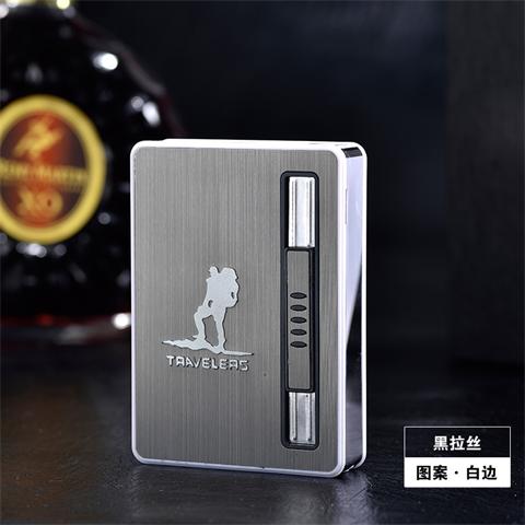 20 que gồm 10 bao thuốc lá, nhẹ hơn, tự động, khói, xách tay, chống gió, siêu mỏng, chống gió, hộp đựng thuốc lá cá nhân - Bật lửa hộp quẹt khò