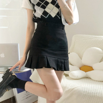 Half Body Dress Woman Design Sensation Small Crowdsummer High Waist A Character Dress Spring Autumn Black Fish Tail Dress Slim Fit Short Skirt