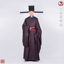 (Dongting Hanfeng Hanfu) Purple dark veins and Song-made round collar round collar gown to be served (Zhiyu) (hung in)