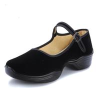 Old Beijing Cloth Shoes Women Shoes Black Large Suede Dance Shoes Tooling Shoes Heel Square Dance Shoes Heightening Working Shoes