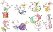 (Zhang Xiaolang) Cross stitch DMC R line self-matching kit plastic board refrigerator sticker tailor rabbit
