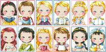 (Zhang Xiaolang) Cross-stitch DMC R line with cartoon character card set to send the corner guard Prince and Princess