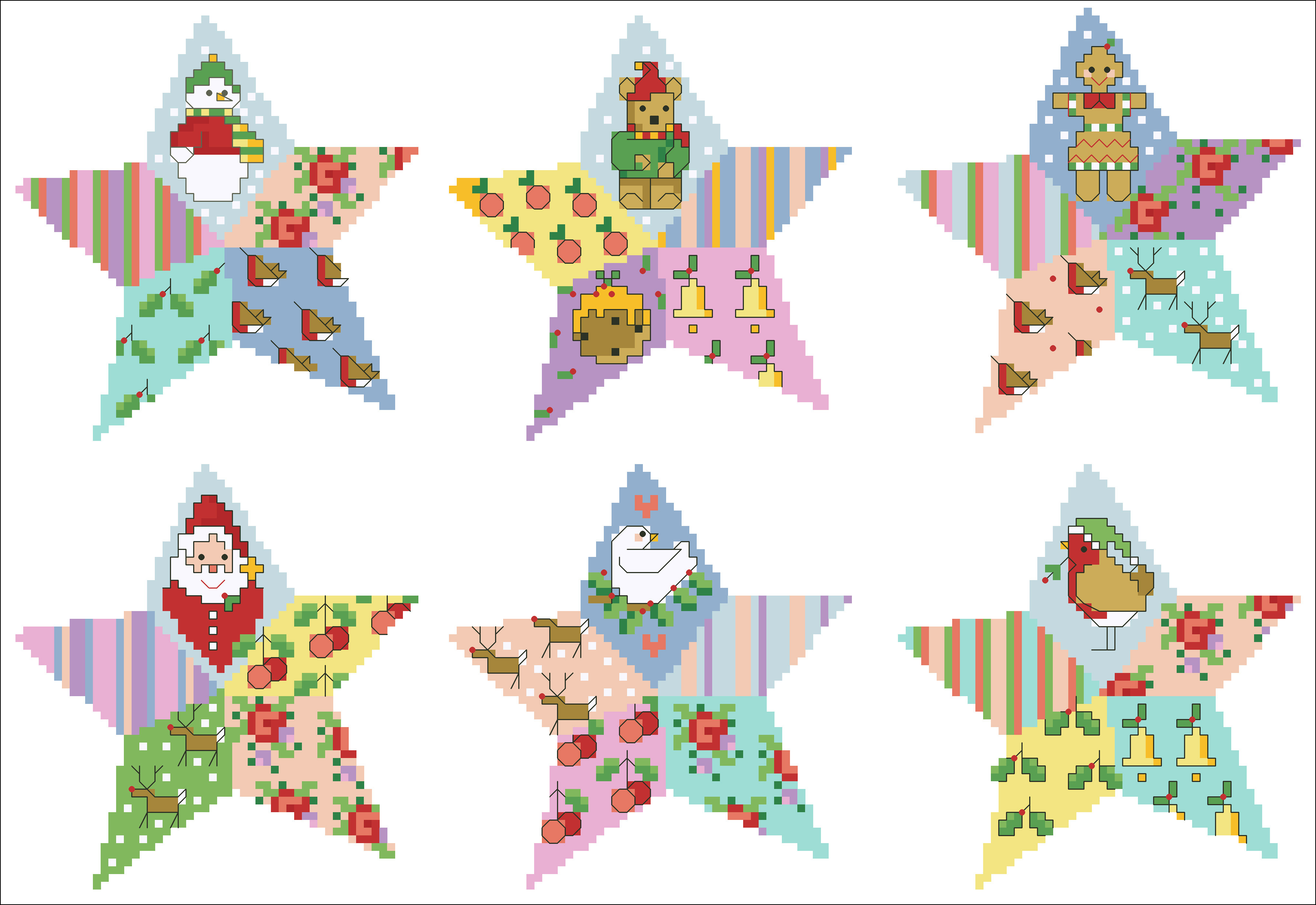(Zhang Xiaoliang) Cross-stitch DMC R thread self-supporting parts plastic plate refrigerator magnet five-pointed star Christmas - Taobao