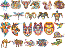 (Zhang Xiaolang) Cross-stitch DMC R self-made 14CT plastic board without cloth cotton cover Rainbow Animal Series 3