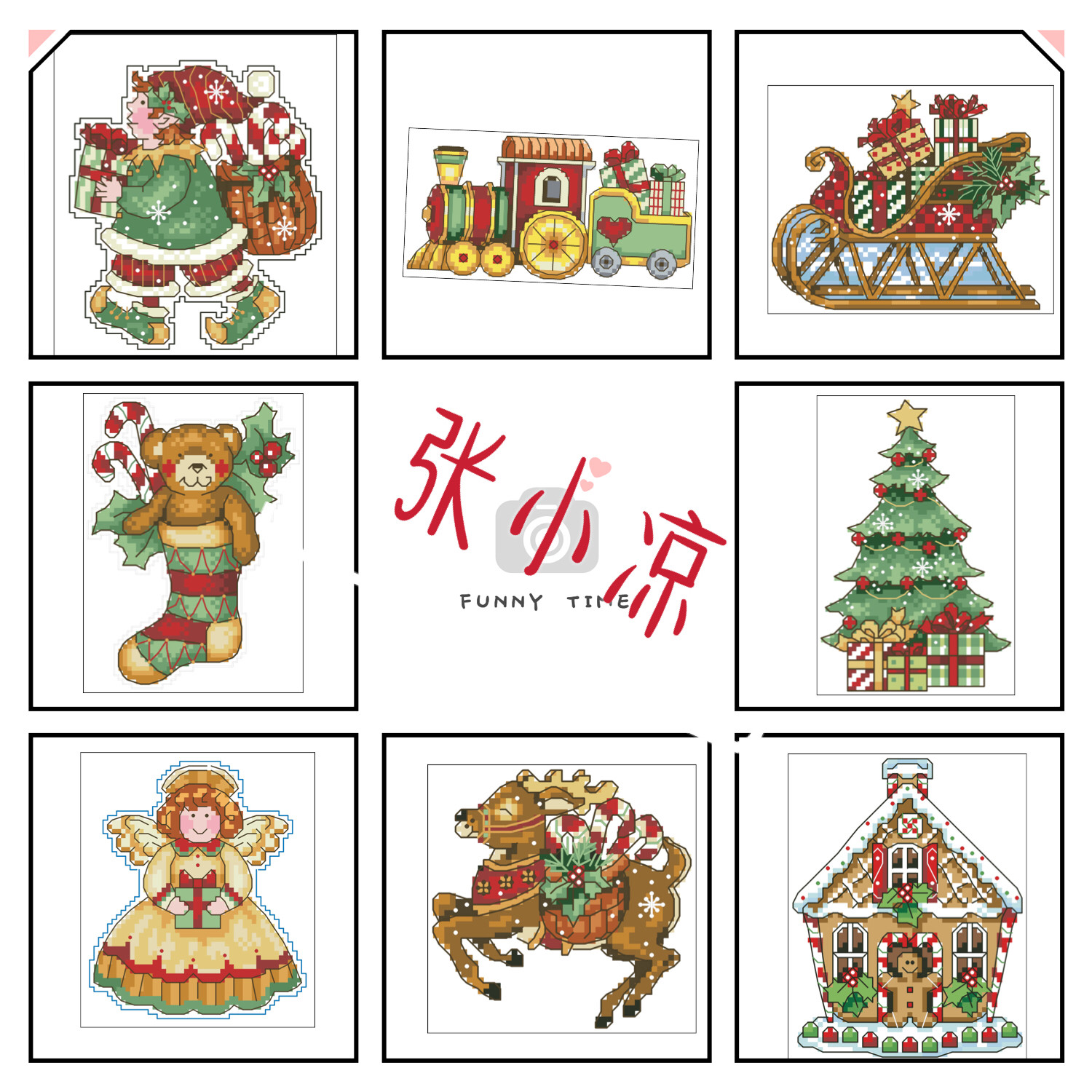 (Zhang Xiaocool) Cross embroidered DMC R line from assorted piece plastic plate fridge with Christmas series