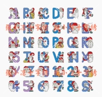 (Zhang Xiaolang) Cross-stitch DMC R line self-matching kit plastic board refrigerator sticker Santa Claus alphanumeric
