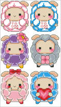(Zhang Xiaolang) Cross stitch DMC R line self-matching kit plastic board refrigerator patch sheep baby