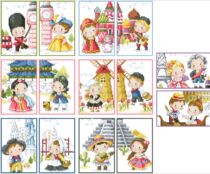 (Zhang Xiaolang) Cross-stitch DMC R line self-equipped cartoon character card set to send the corner guard around the world