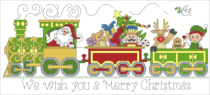 (Zhang Xiaolang) Cross stitch DMC R line self-matching kit plastic board refrigerator sticker Christmas train