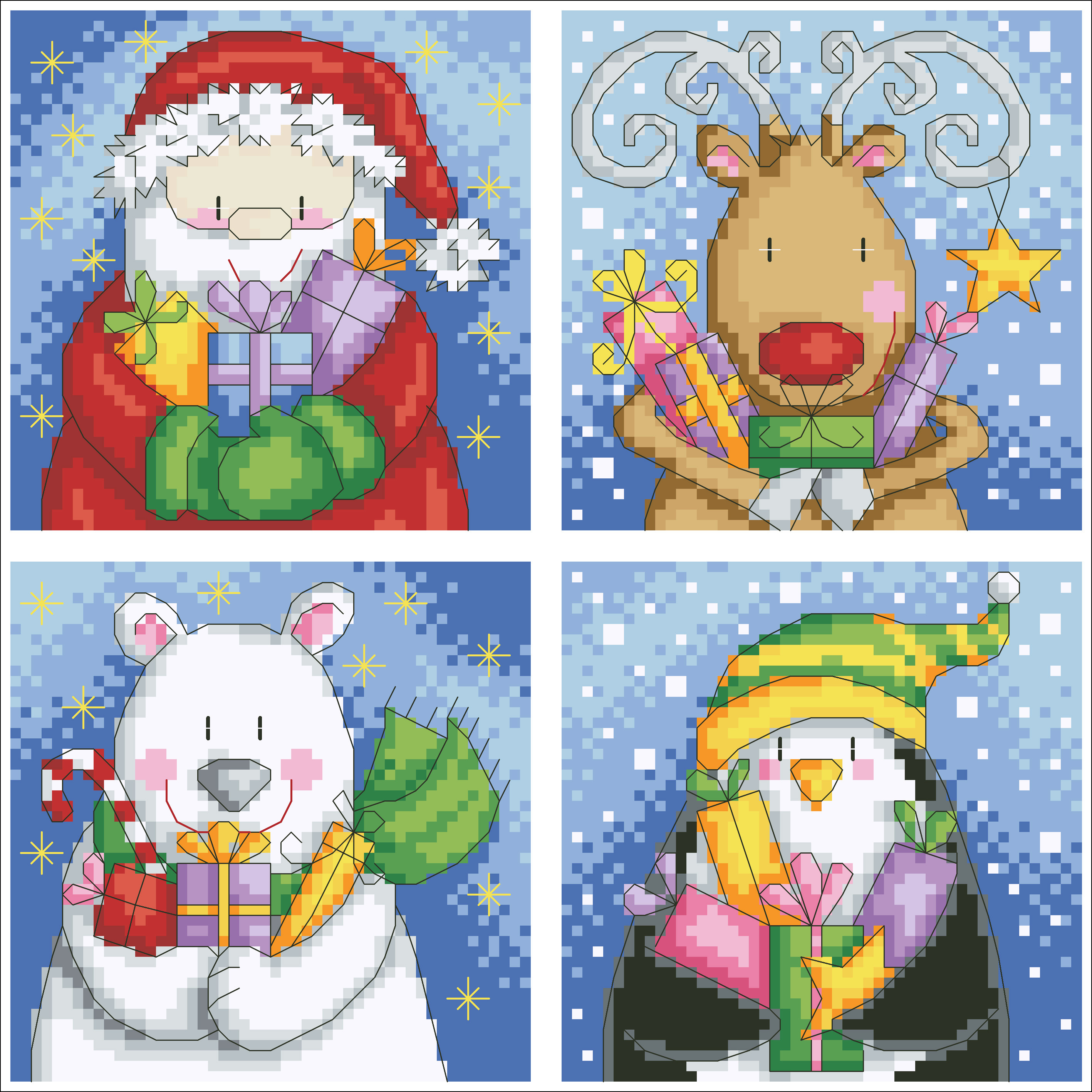 (Zhang Xiaoliang) Cross-embroidered DMC R line self-matching piece plastic plate fridge with gift