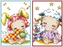 (Zhang Xiaolang) Cross-stitch DMC R line with cartoon character card set to send corner protection ranch little beauty