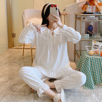 Pajamas women 2021 new spring and autumn cotton long sleeve thin net red pop small white home suit suit