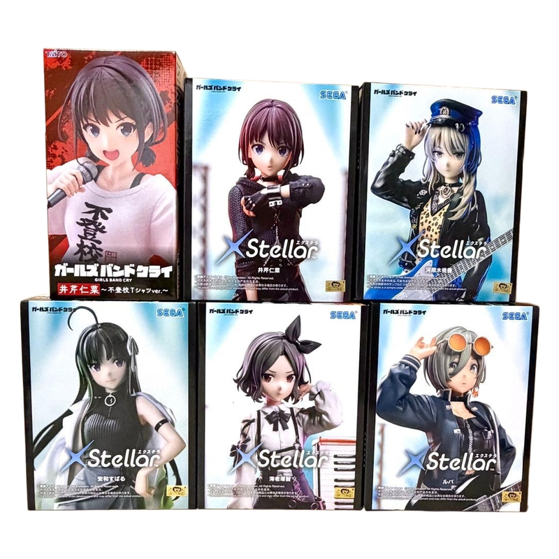 Japanese Authentic Sega Crying Girls Band Kiyokura Renai, Anhe, Aoyagawa Momo, and Kiyohara Kotohime Figure