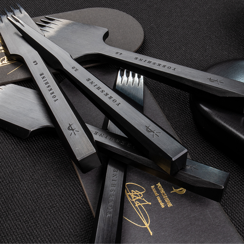 Handmade leather with DIY stitches tool leather punching tool Japanese Rhombus Beheading GOROS Bull Leather Punching Stitches 3 4