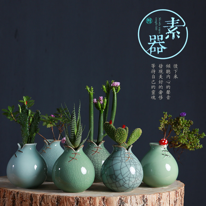 Creative melting moon ceramic vase Home decoration Porcelain flower arrangement Dried flowers Dining table Hydroponic plants Living room decoration ornaments