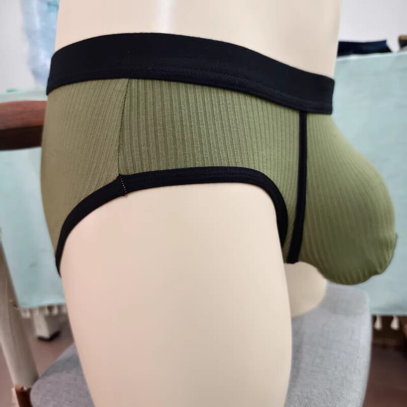 Men's Briefs with Large Pouch, Low-Rise Underwear for Young Men, U-Convex, Loose-Fitting, Breathable, Sexy, Non-Binding Design