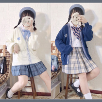  (Spot)Original Japanese student uniform Sakura rabbit rabbit velvet knitted cardigan student